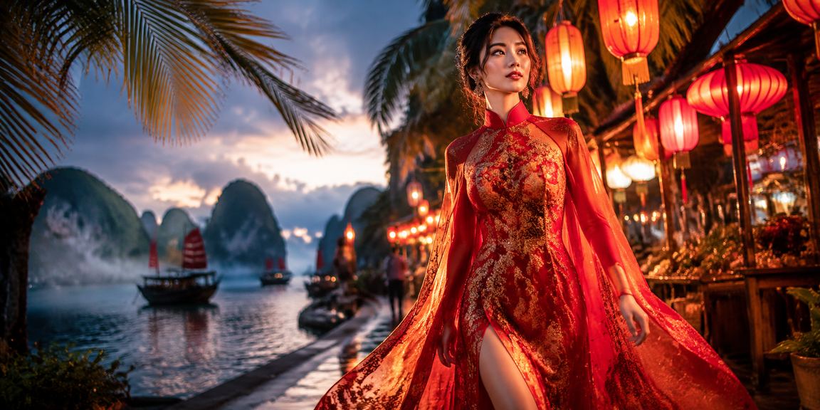 Người chơi esports đặt cược tại chợ đêm Hạ Long Bay dưới ánh đèn neon