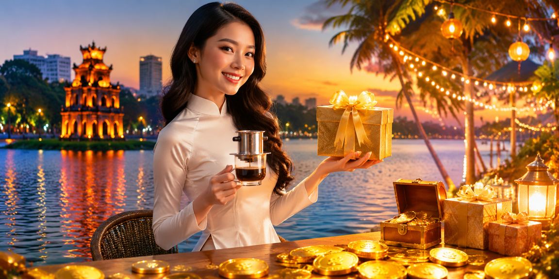 Người chơi casino thưởng thức cà phê buổi sáng tại Hà Nội trong khi xem game mới